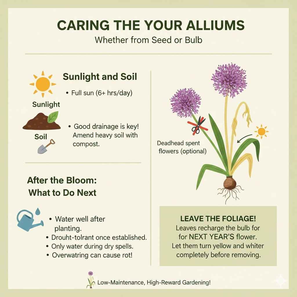 Caring for Your Alliums (Whether from Seed or Bulb)