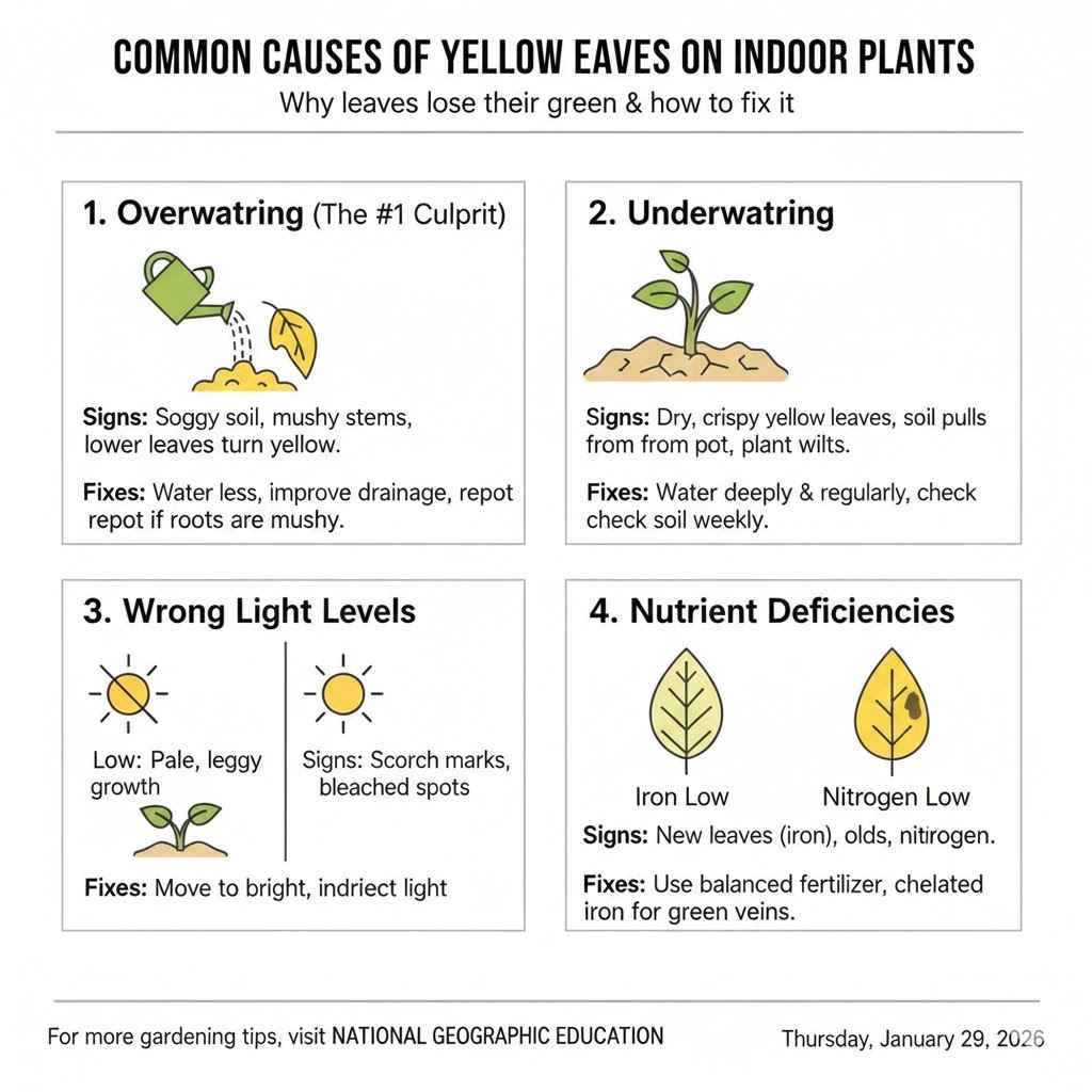 Common Causes of Yellow Leaves on Indoor Plants