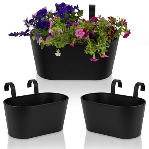 Outdoor Plants for Balcony: Stylish Hanging Flower Pots Set of 3