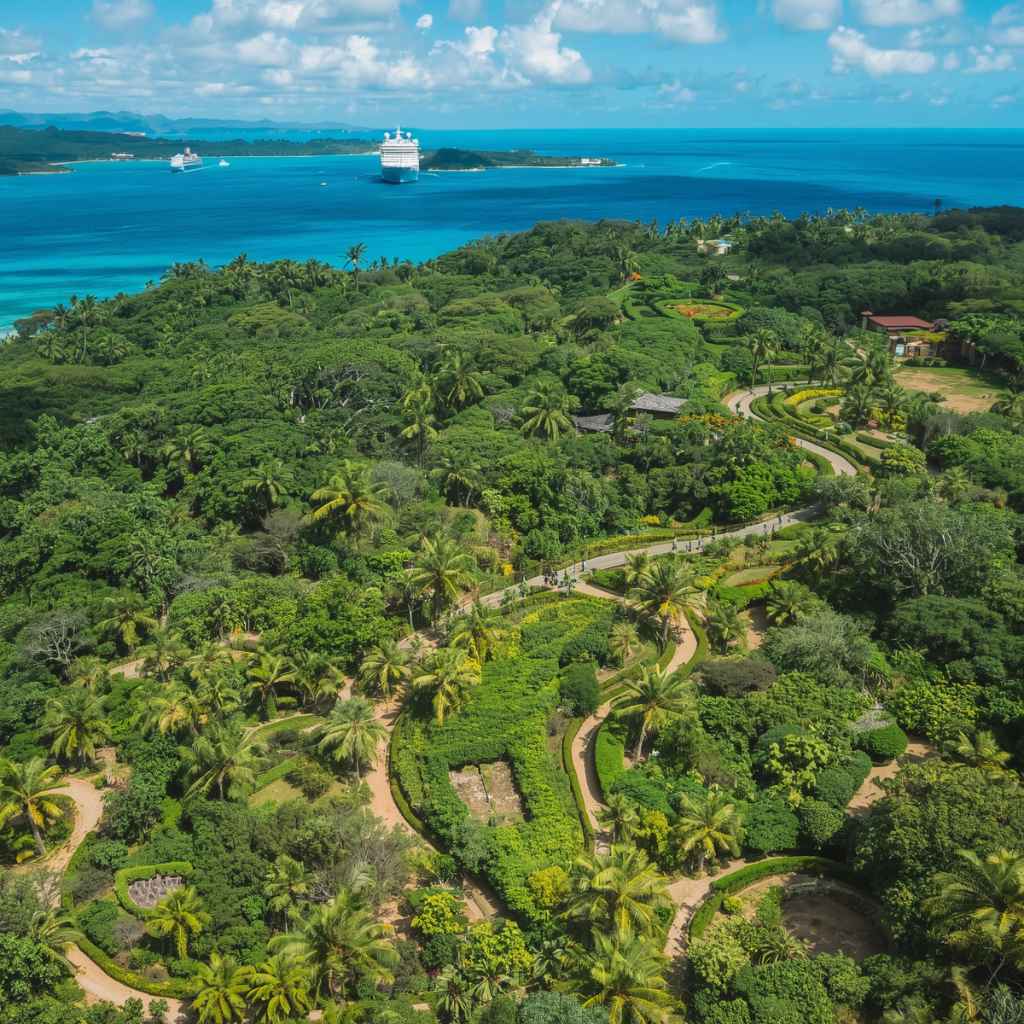 How Far Are Diamond Falls Botanical Gardens From Cruise Port?