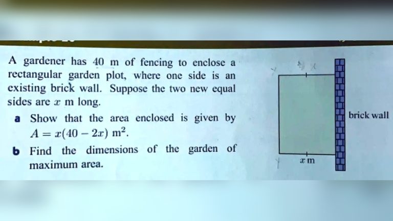 A Vegetable Gardener Has 40 M of Fencing