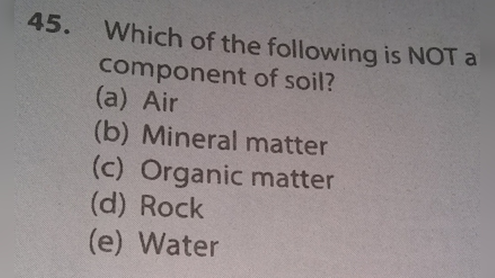Which of the Following Is Not a Component of Soil?