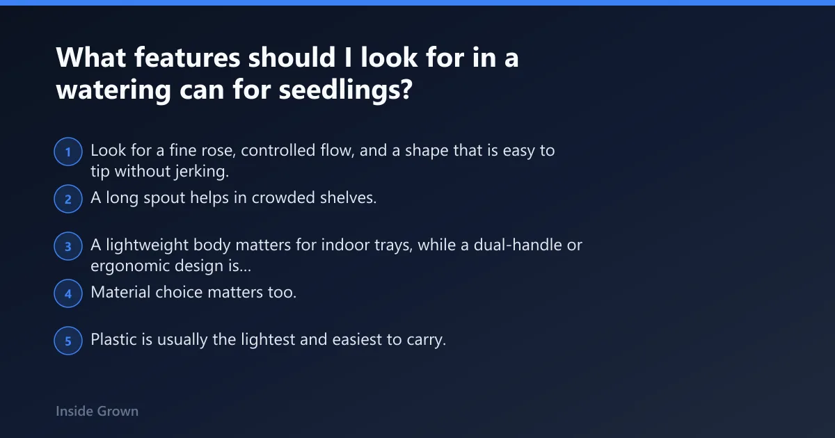 Steps: What features should I look for in a watering can for seedlings?