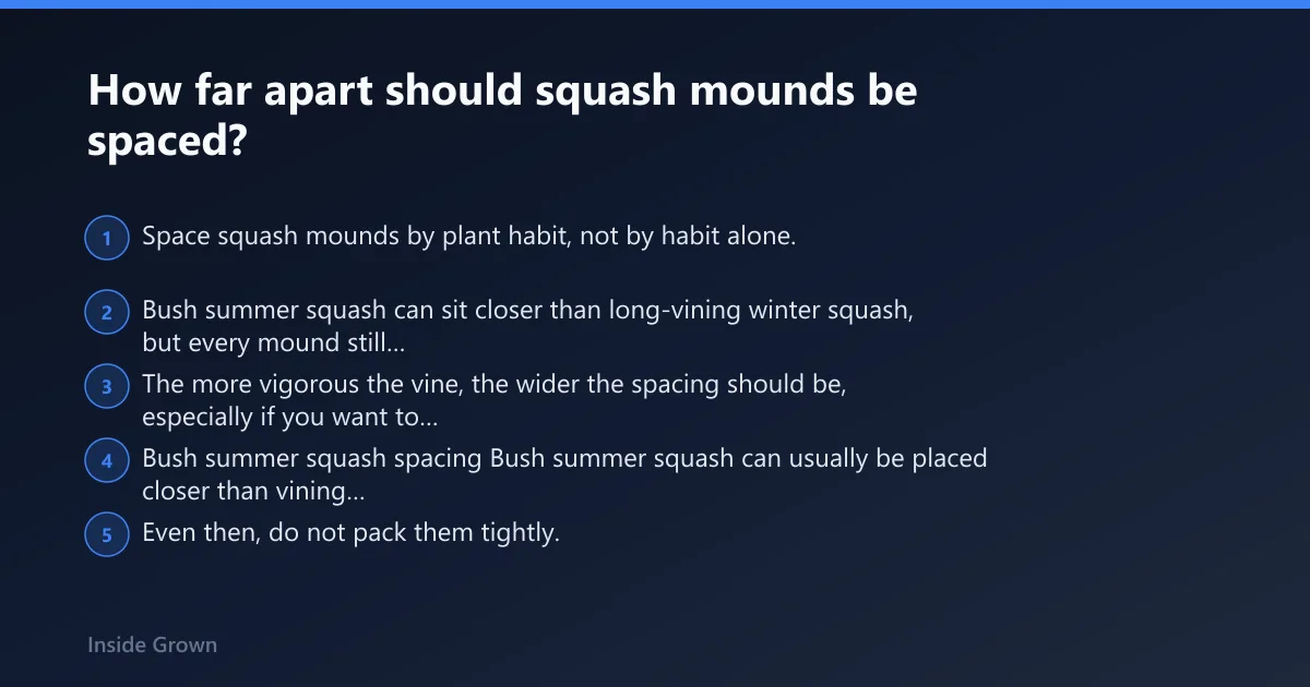 Steps: How far apart should squash mounds be spaced?