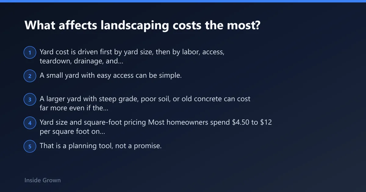 Steps: What affects landscaping costs the most?