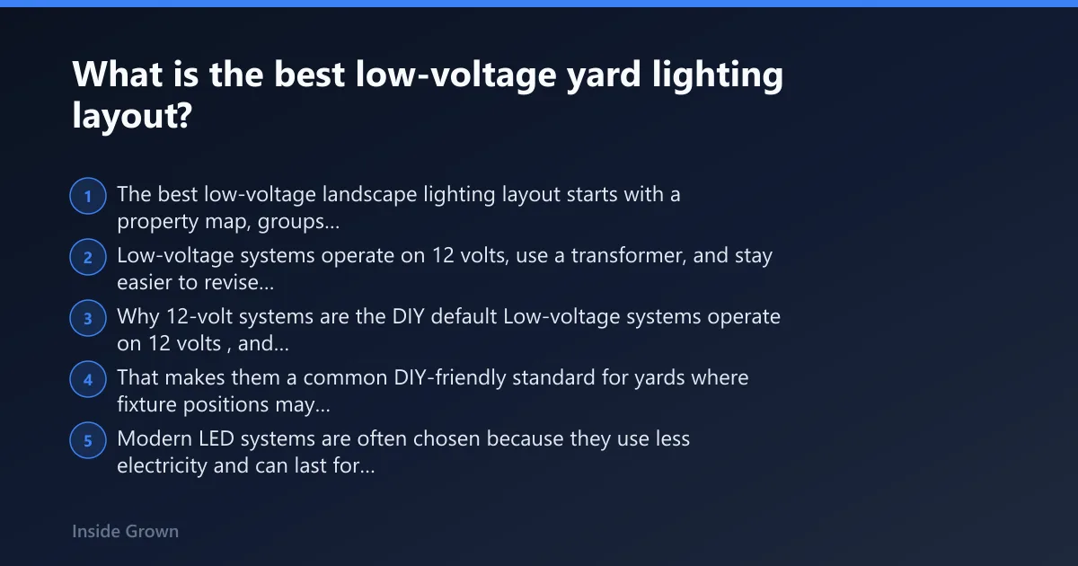 Steps: What is the best low-voltage yard lighting layout?
