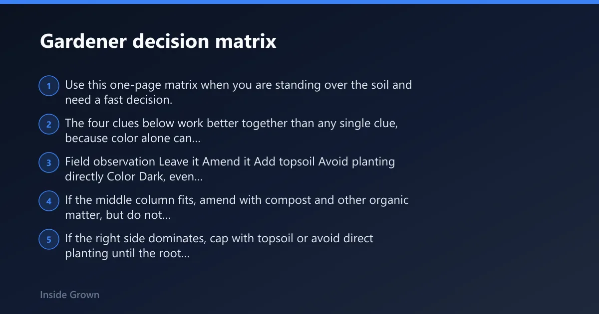 Steps: Gardener decision matrix