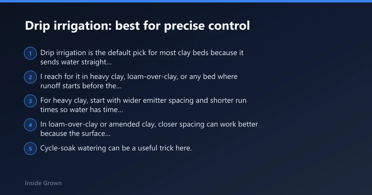 Steps: Drip irrigation: best for precise control