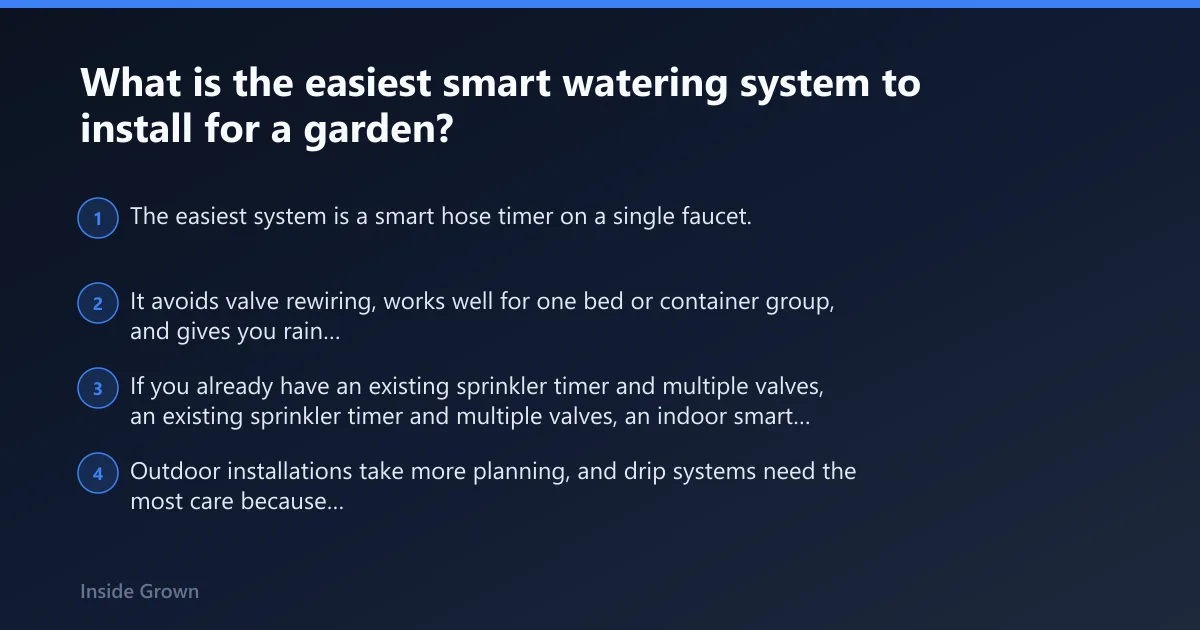 Steps: What is the easiest smart watering system to install for a garden?