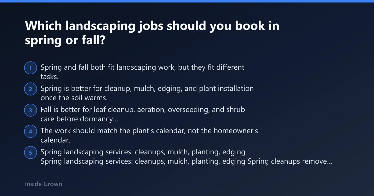 Steps: Which landscaping jobs should you book in spring or fall?