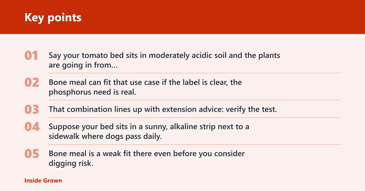 Key points: Should you use bone-based fertilizer in a vegetable garden?