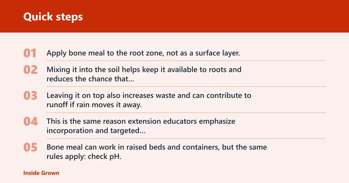 Quick steps: How to apply bone meal safely