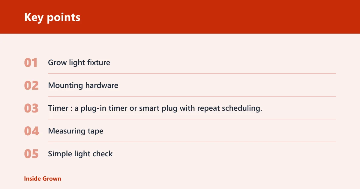 Key points: What you'll need