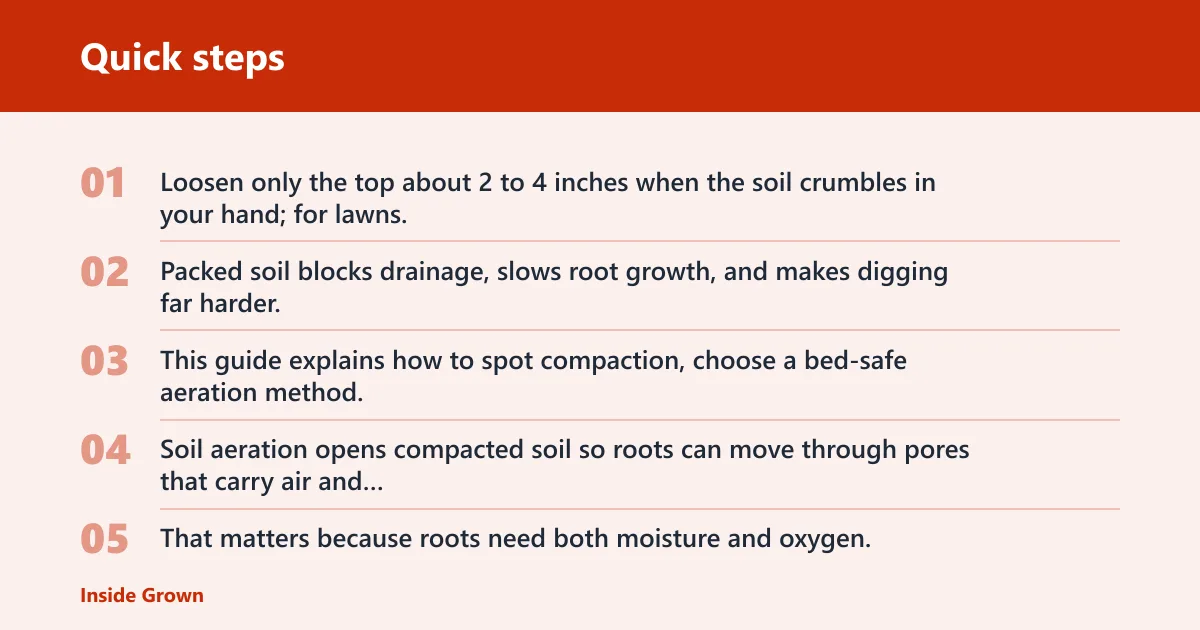 Quick steps: What soil aeration fixes