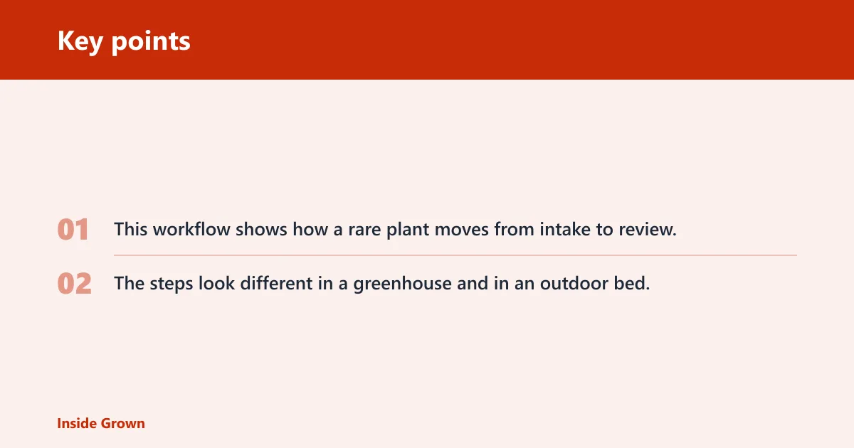 Key points: Rare plant protection workflow table