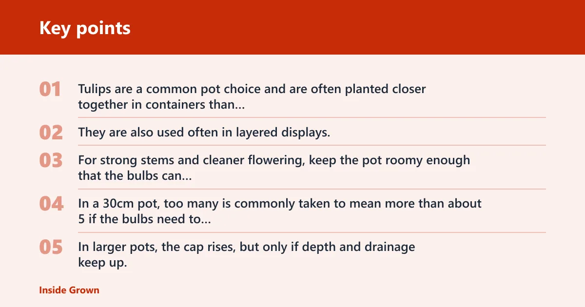 Key points: Which bulbs tolerate tighter spacing?