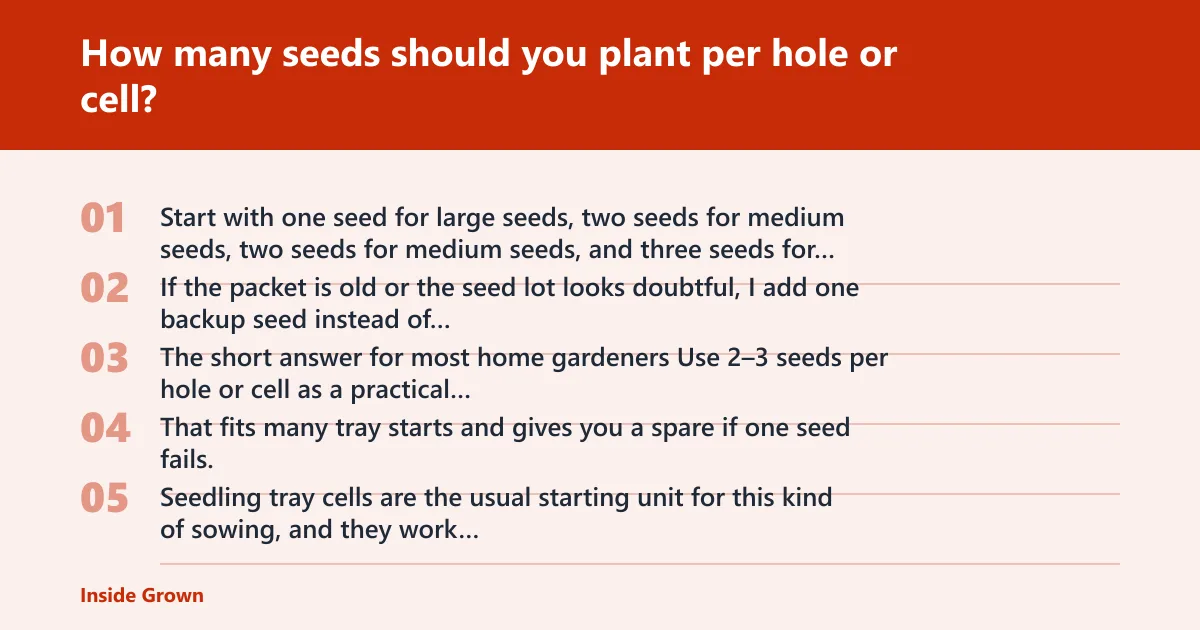 Steps: How many seeds should you plant per hole or cell?