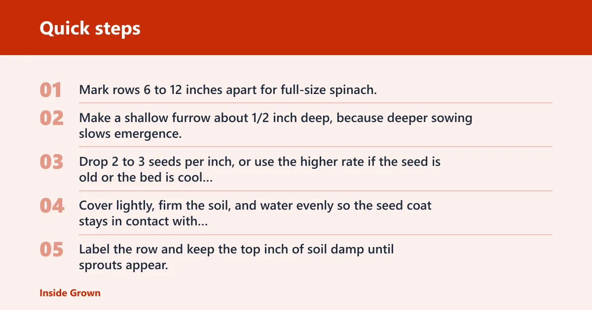 Quick steps: How to sow spinach in rows