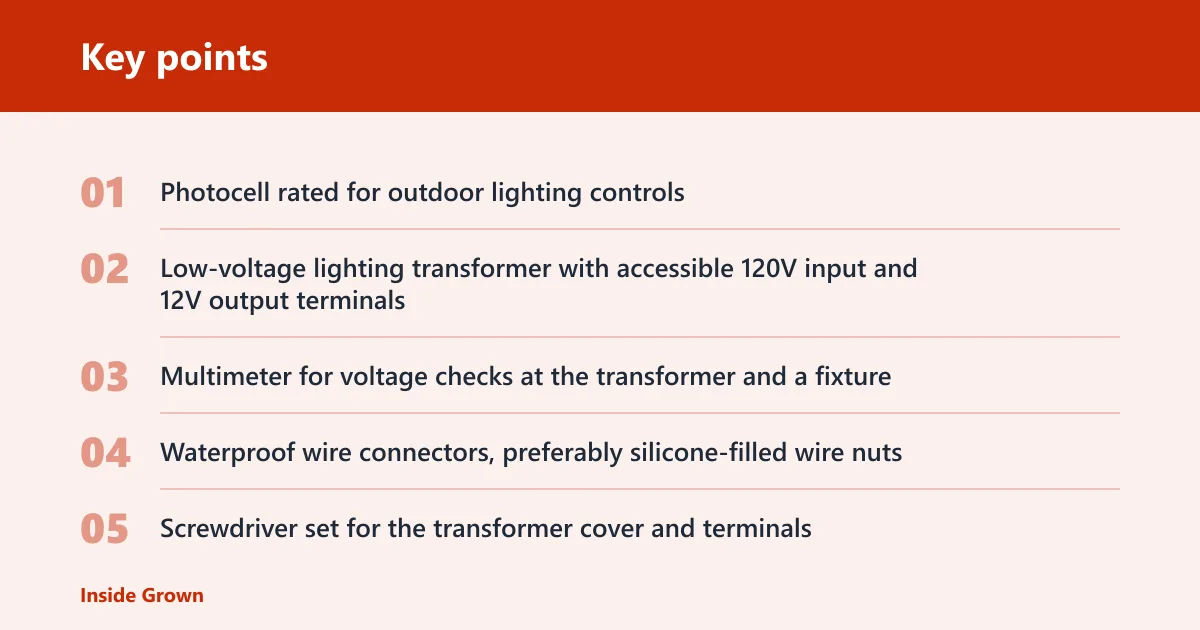 Key points: What you'll need