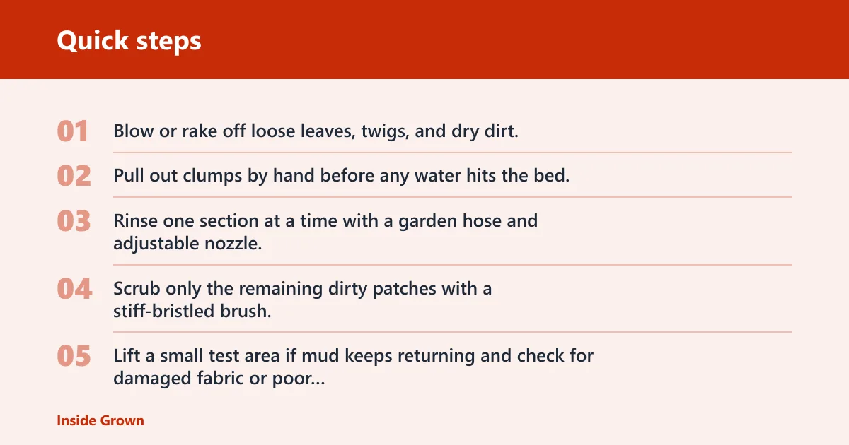 Quick steps: How do you clean rocks and soil from a rock bed?
