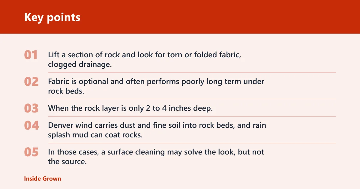 Key points: What if the dirt keeps coming back?