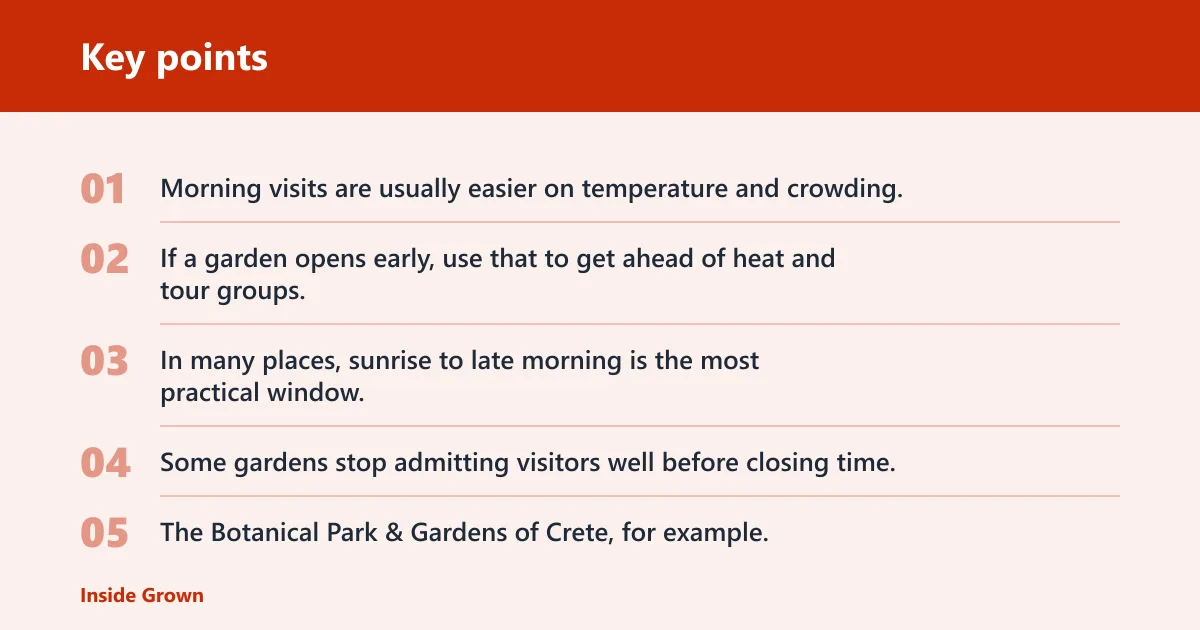 Key points: How do opening hours affect the best season to visit?