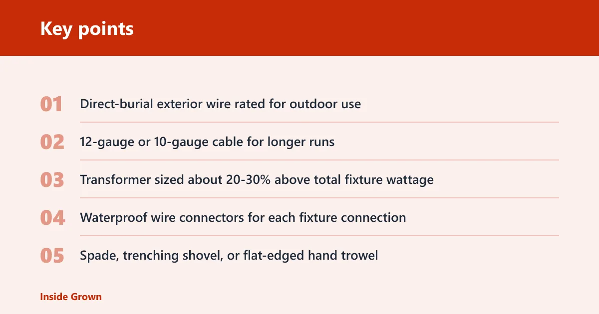 Key points: What you'll need