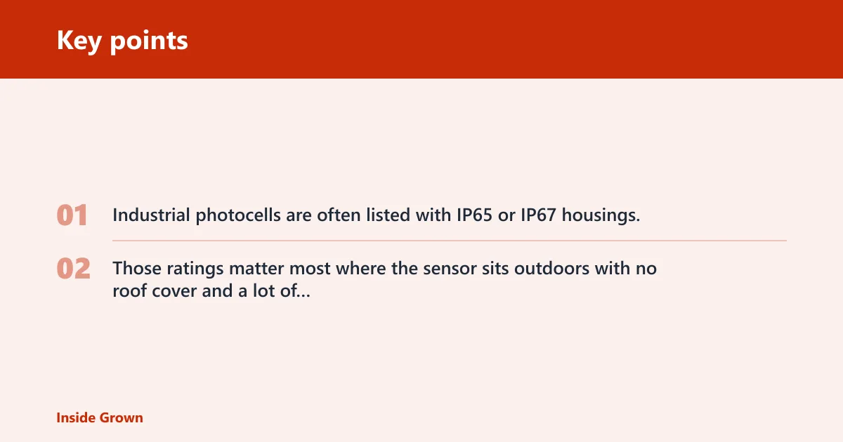 Key points: Outdoor light decision table