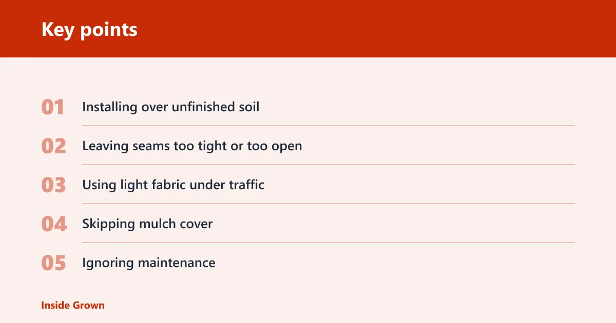 Key points: Common mistakes