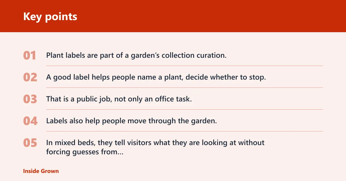 Key points: Why plant labels work
