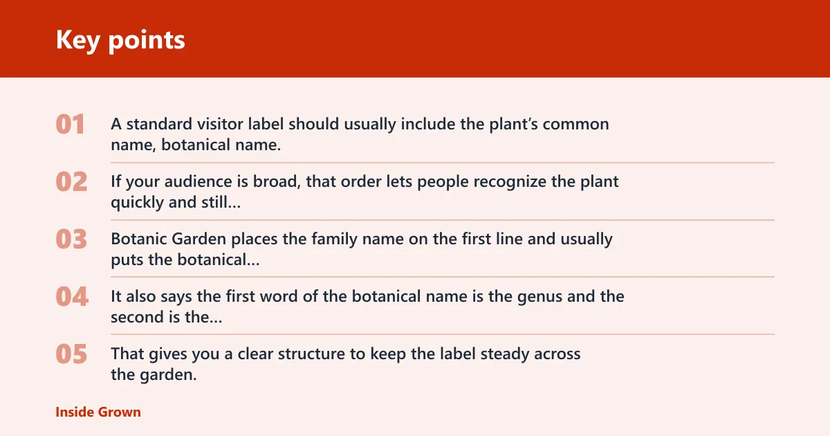 Key points: What should go on a plant label?