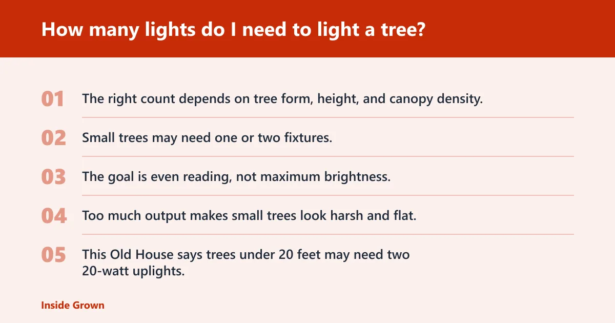 Steps: How many lights do I need to light a tree?