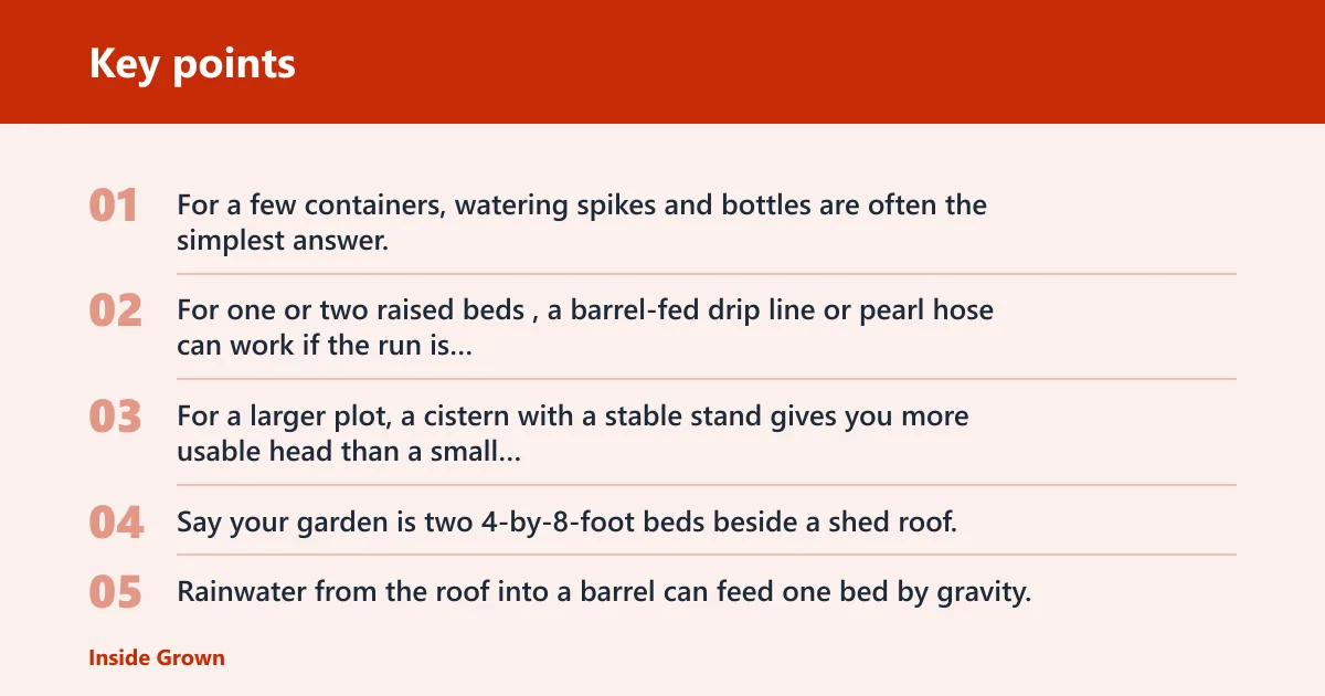 Key points: Choose the right no-electricity method