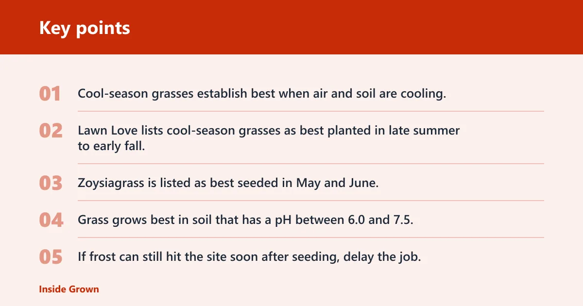 Key points: When should you seed a new lawn?