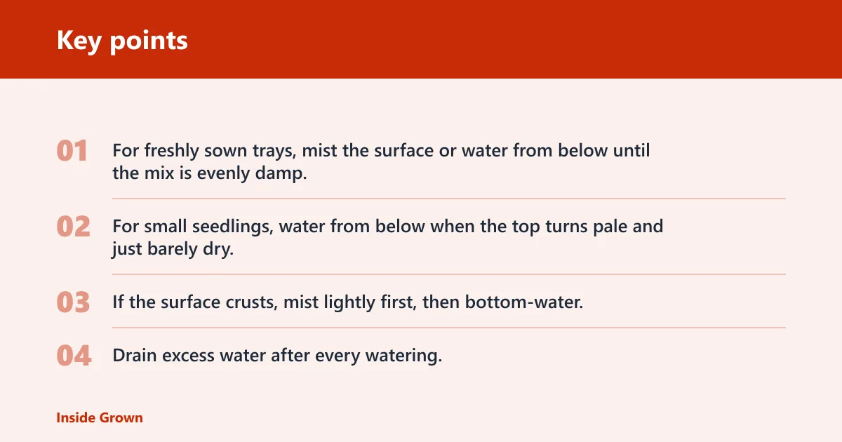 Key points: How do you water peat-free seed starting mix evenly?