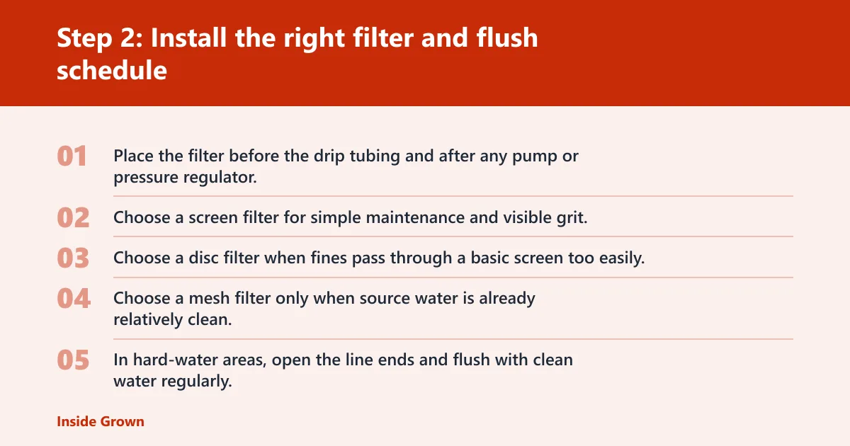 Steps: Step 2: Install the right filter and flush schedule