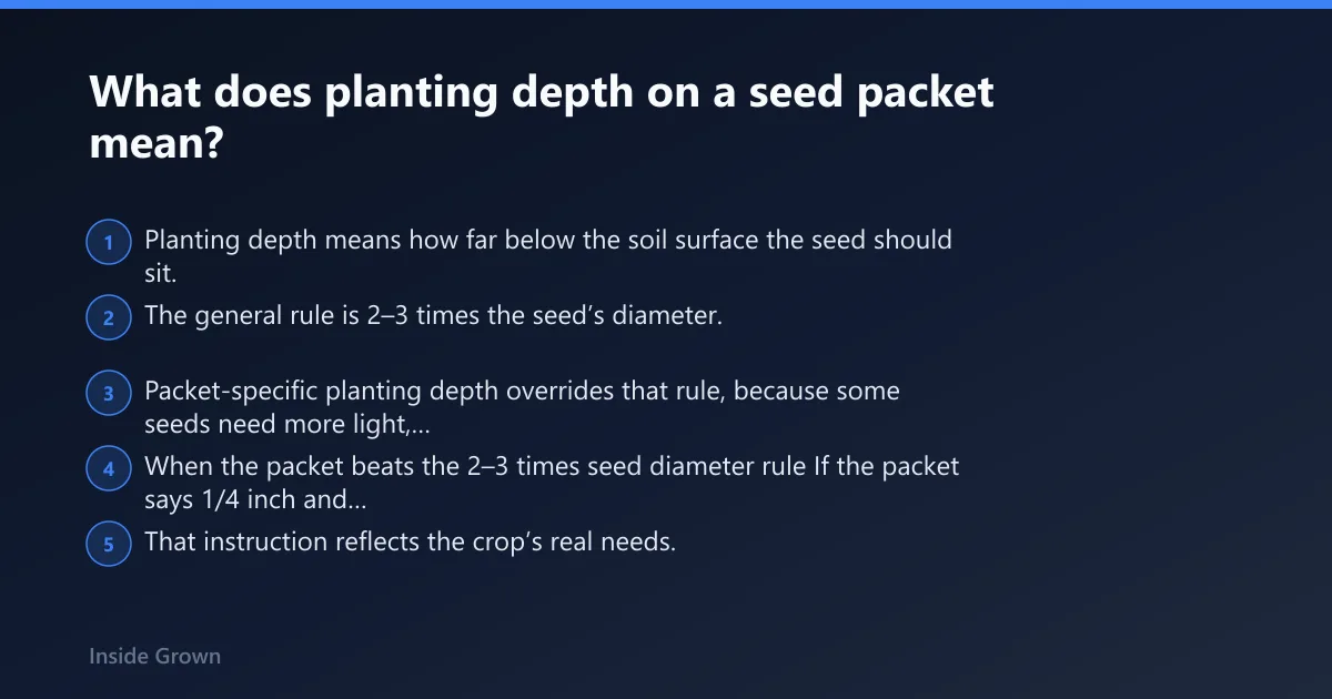 Steps: What does planting depth on a seed packet mean?