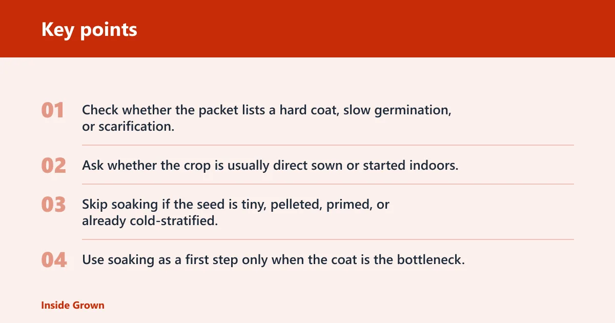 Key points: Should you soak seeds before planting?