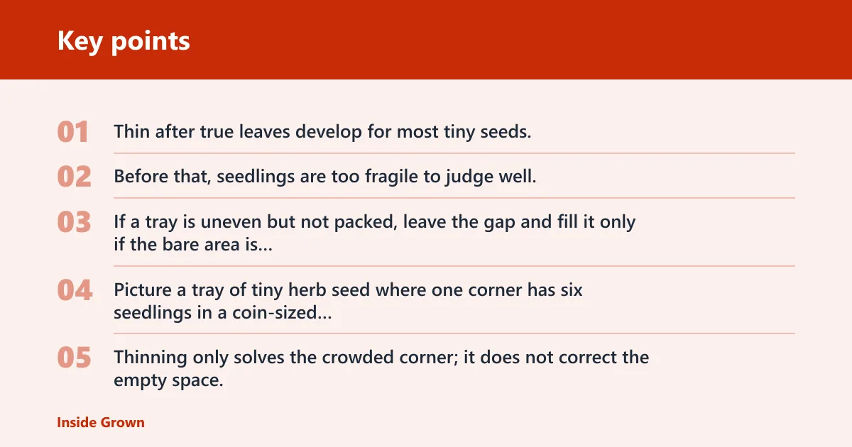 Key points: How do you stop overcrowding in trays?