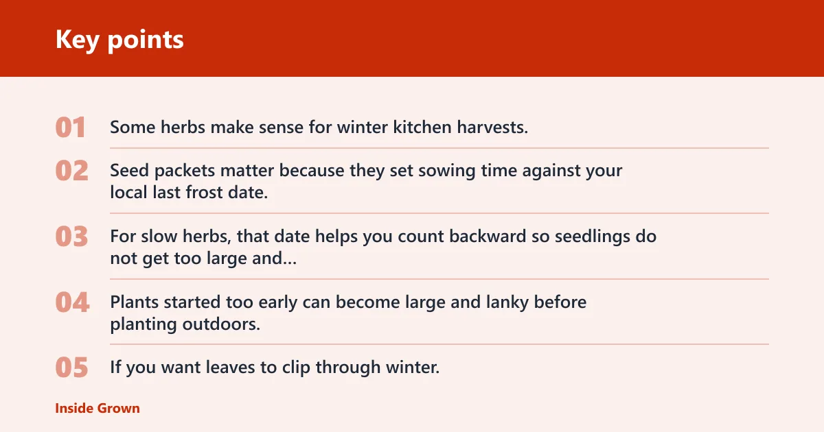 Key points: Winter herb seed-starting plan