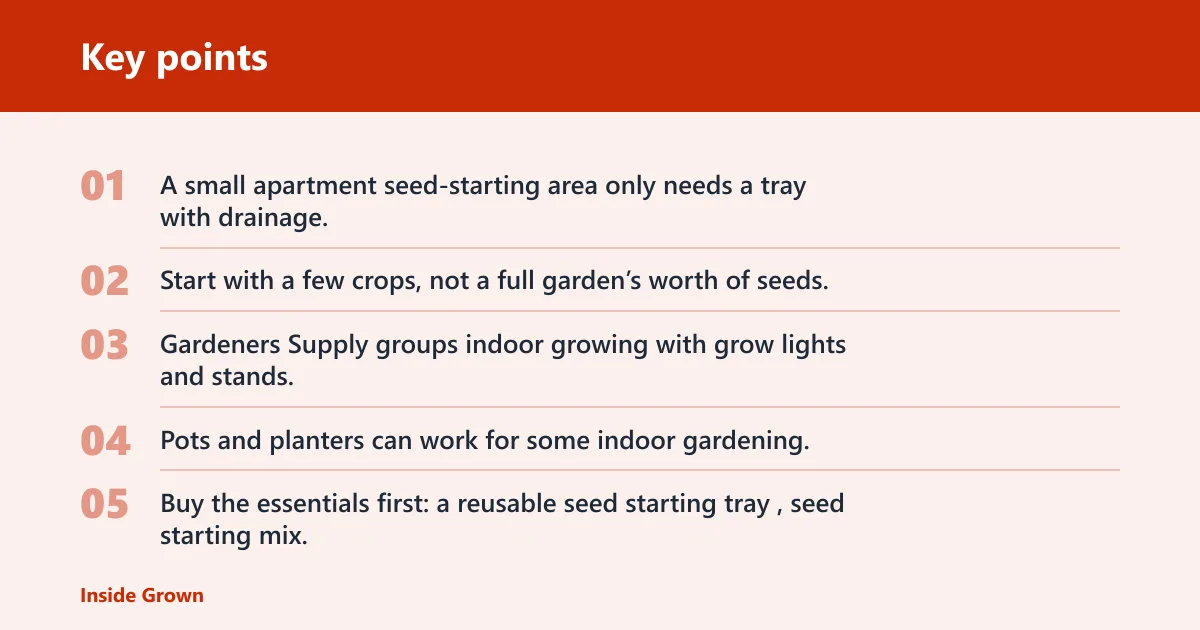 Key points: Apartment seed-starting basics