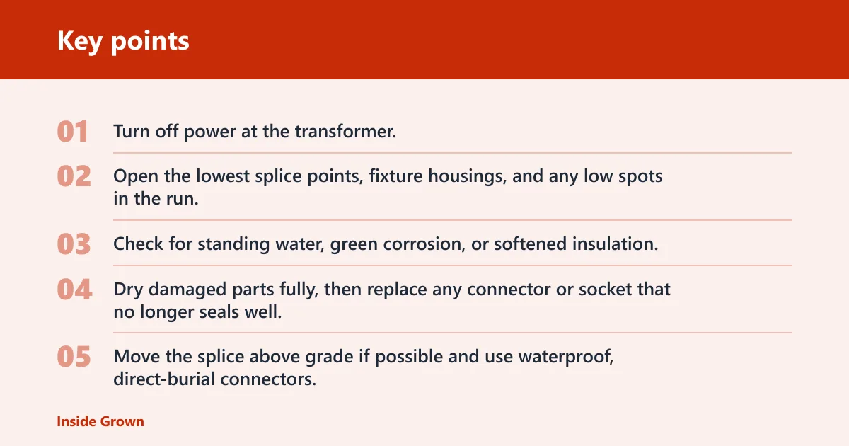 Key points: Why do outdoor lights flicker after rain?