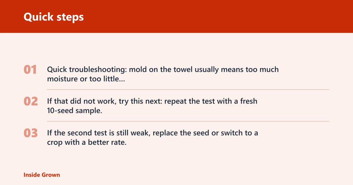 Quick steps: What should you do if my germination test results are poor?