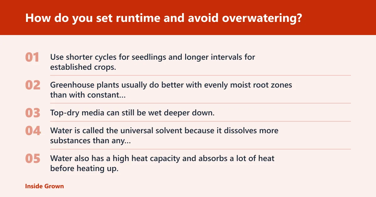 Steps: How do you set runtime and avoid overwatering?