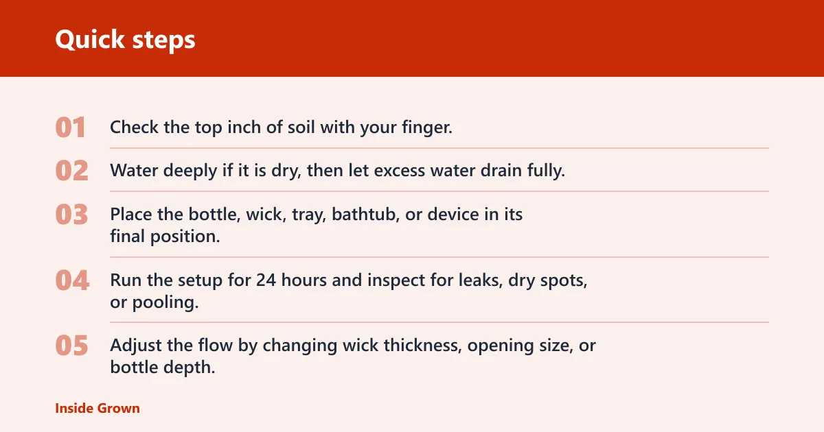 Quick steps: How do you set up the watering method?