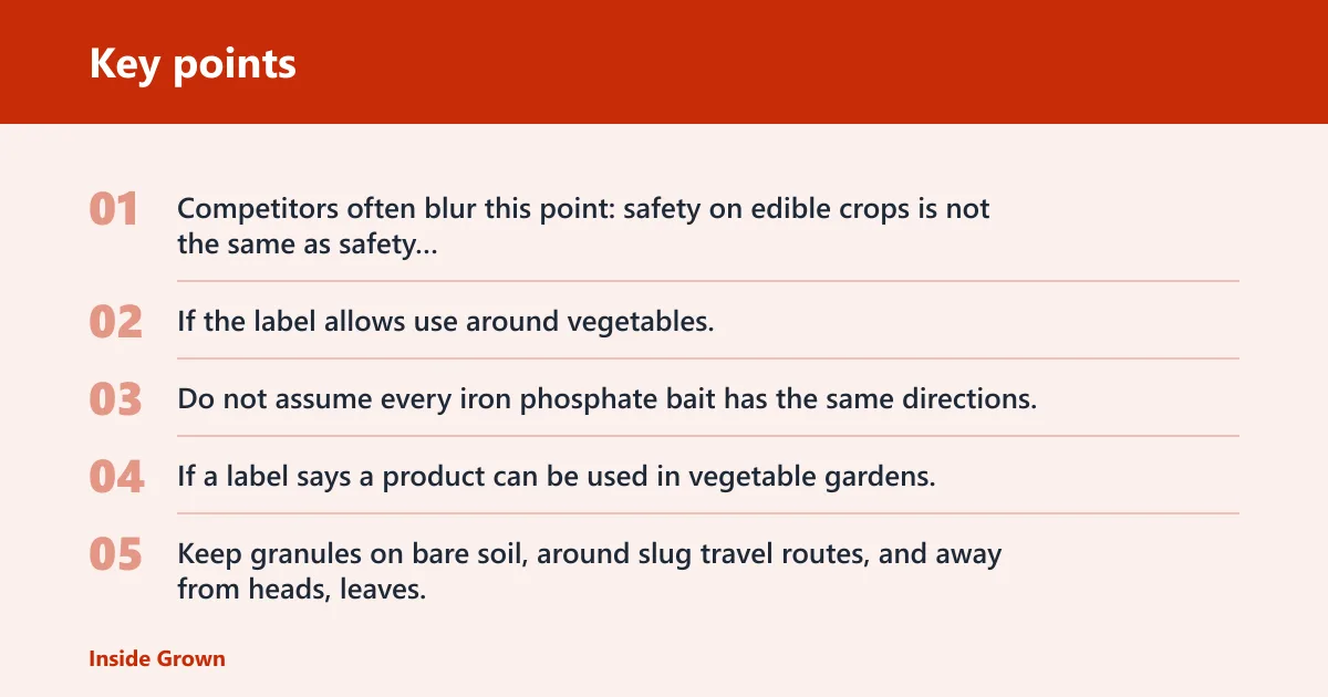 Key points: Is iron phosphate safe for vegetable gardens?