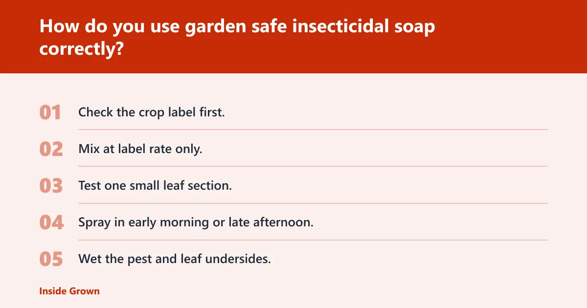 Steps: How do you use garden safe insecticidal soap correctly?