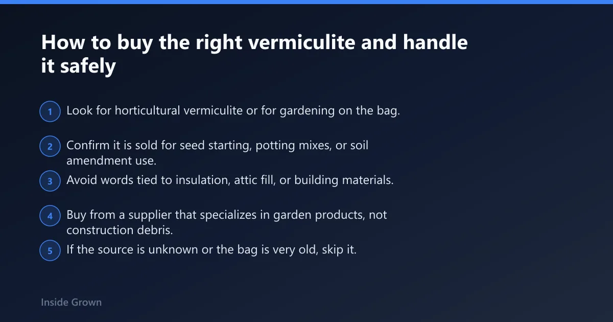 Steps: How to buy the right vermiculite and handle it safely