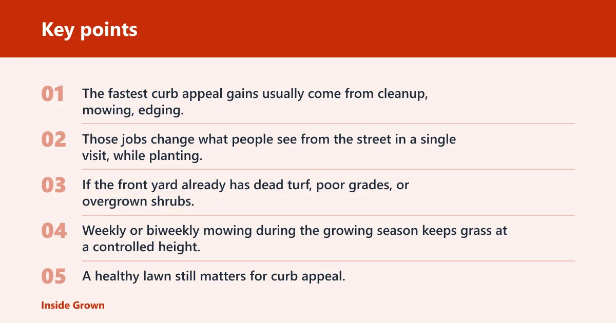 Key points: What landscaping services improve curb appeal fastest?
