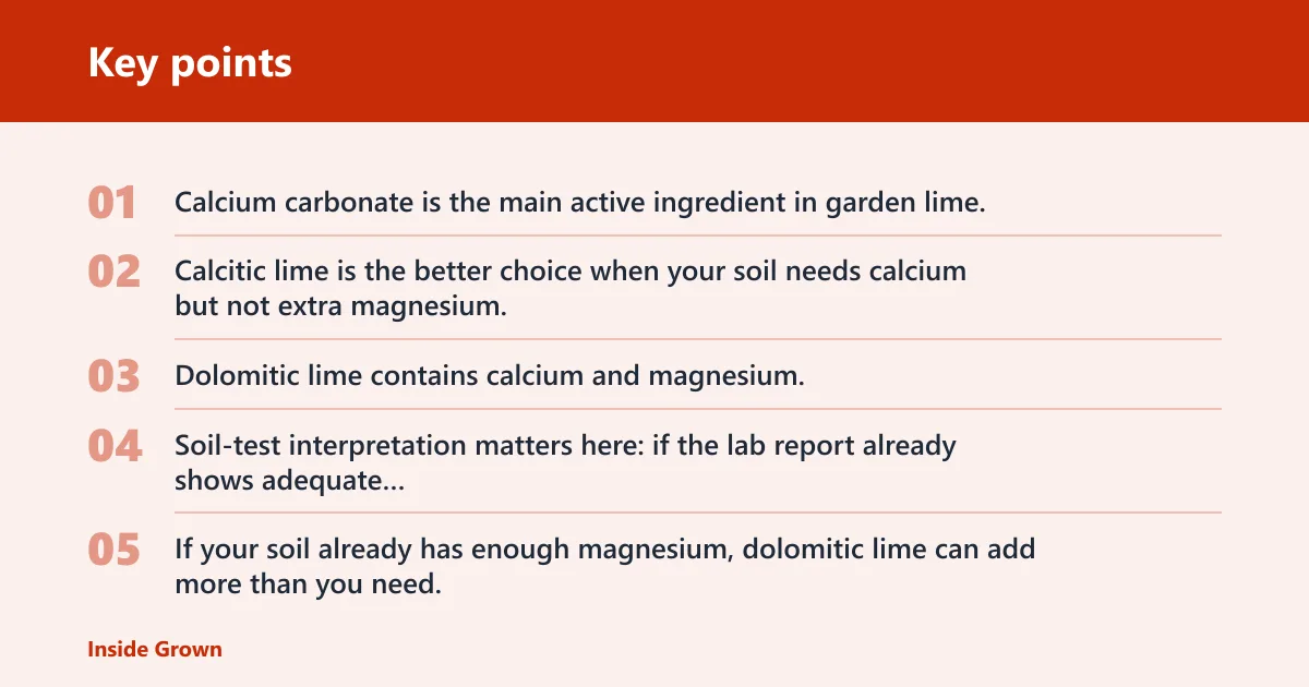 Key points: Garden lime vs quicklime